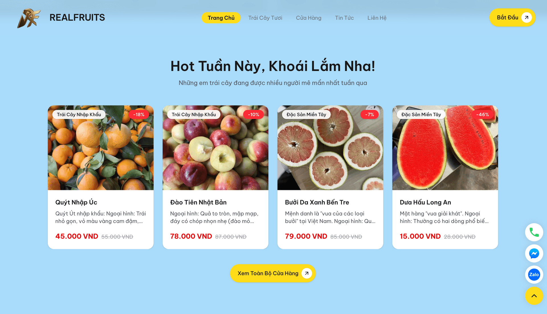 RealFruits - Website Bán Trái Cây Tươi & Nhập Khẩu | E-commerce Trái Cây Sạch