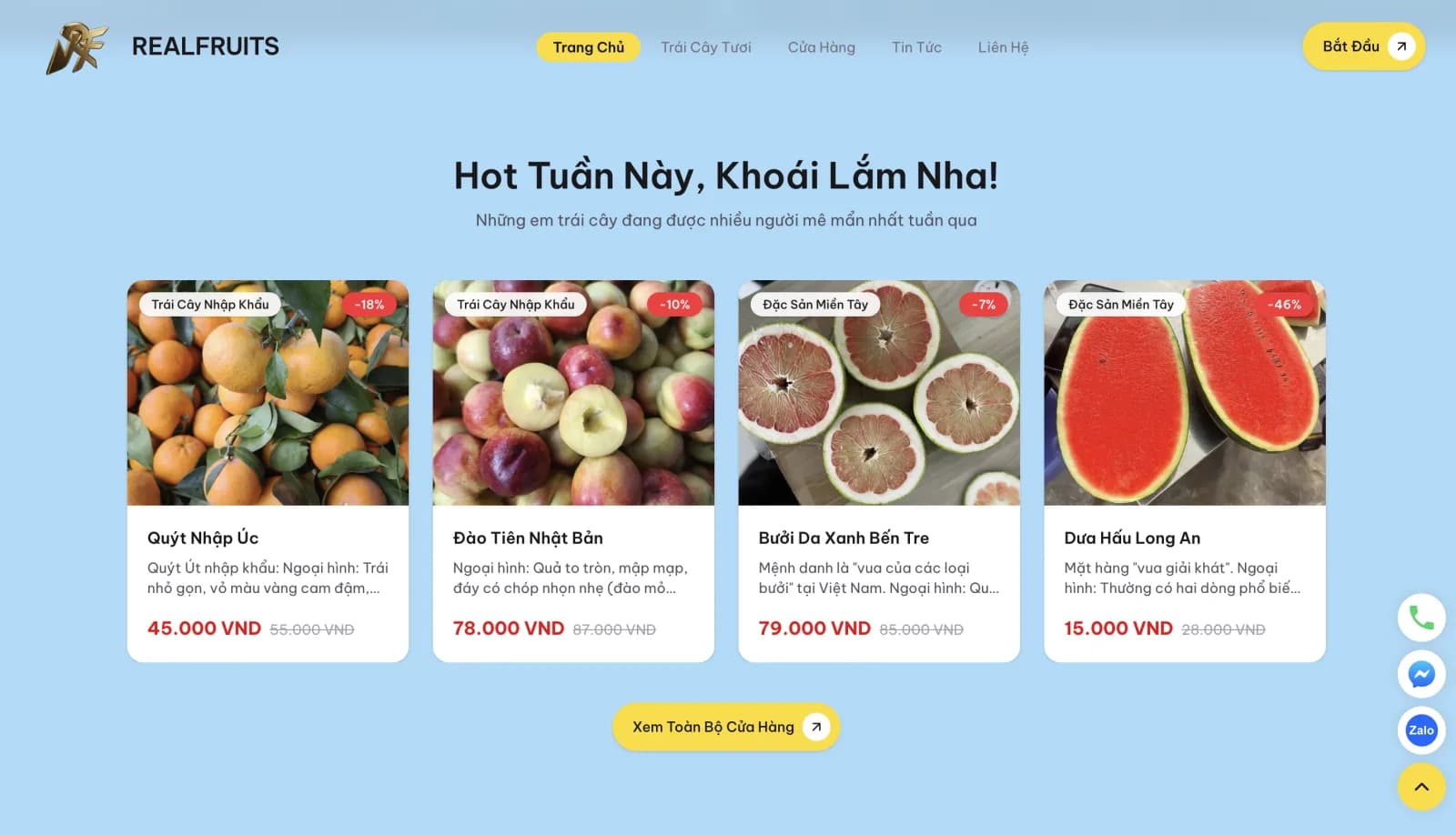 RealFruits - Website Bán Trái Cây Tươi & Nhập Khẩu | E-commerce Trái Cây Sạch