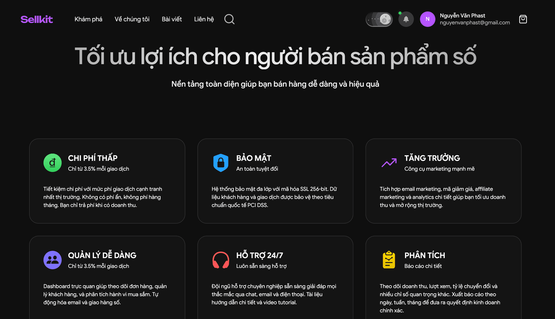 SellKit - Nền Tảng Bán Tài Khoản Số & Tài Liệu Kỹ Thuật Số | Digital Marketplace
