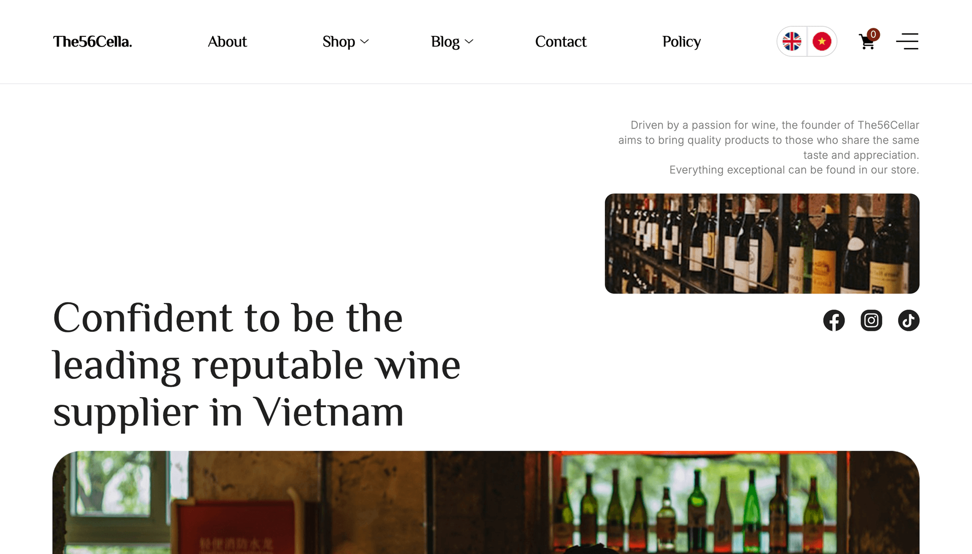 Website The56 Cellar - Cửa Hàng Rượu Vang Nhập Khẩu Cao Cấp | Wine Shop Online