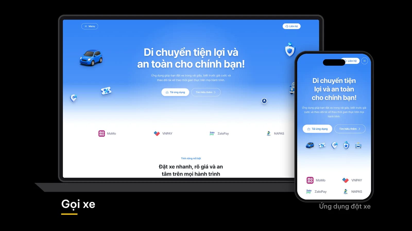 Website Giới Thiệu Ứng Dụng Gọi Xe Công Nghệ
