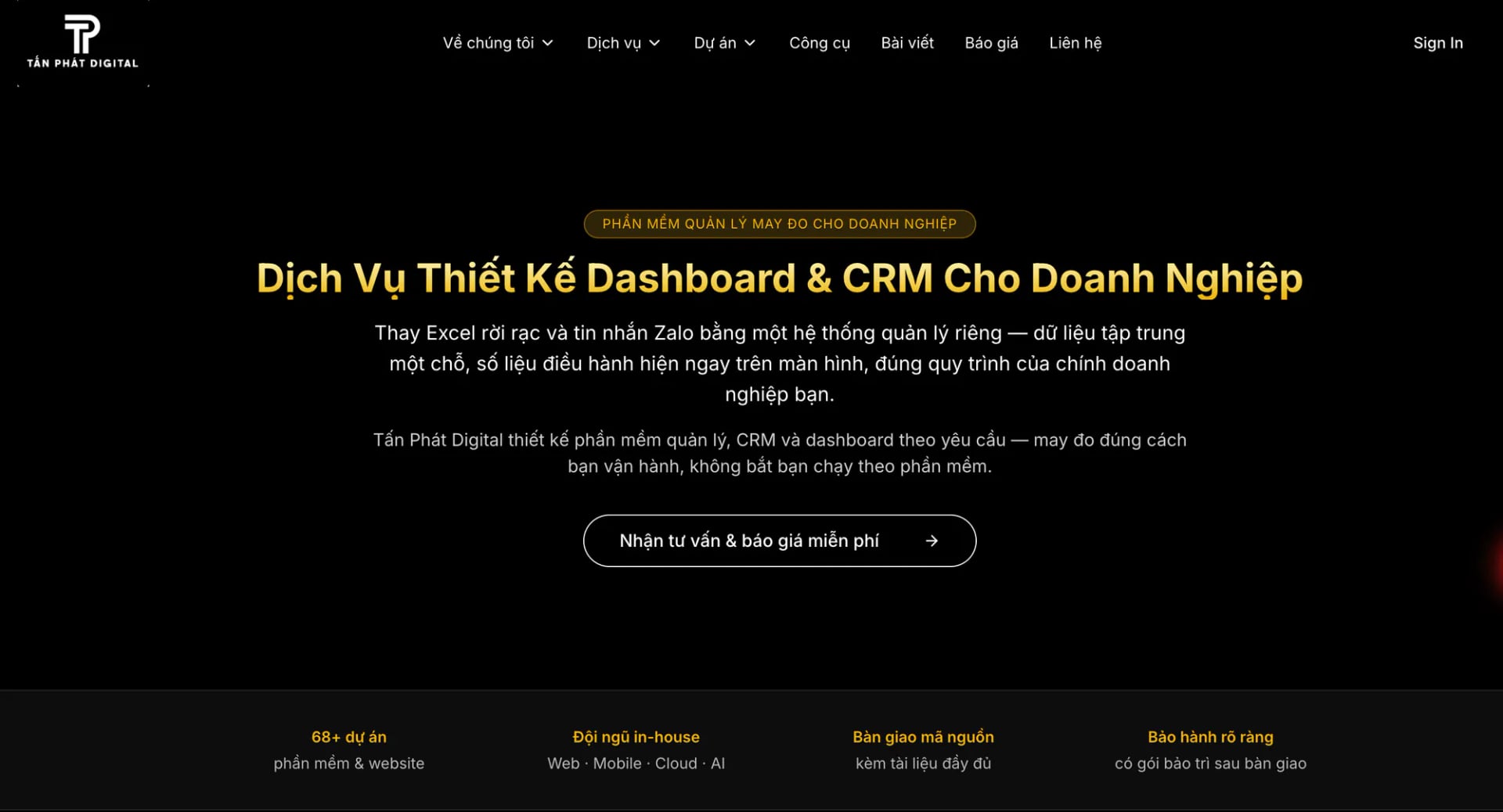 Báo Giá Thiết Kế Dashboard Cho Doanh Nghiệp (2026) - Tấn Phát Digital