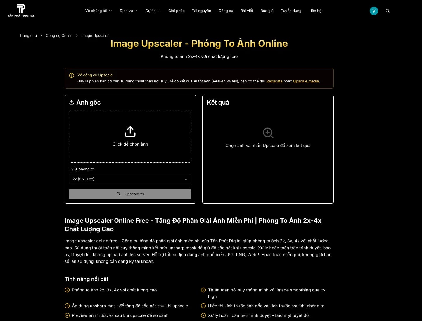 Upscale Image Online Free - Phóng To Ảnh - Tấn Phát Digital